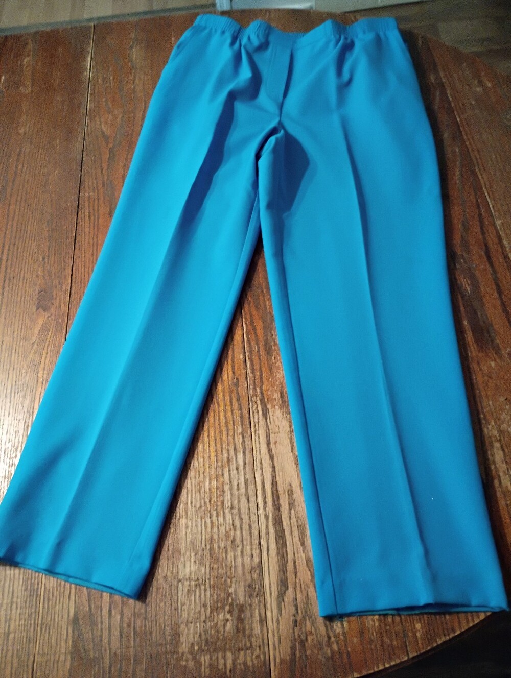 Size 12 Southern Lady Elastic Waist Pull On Casual Blue Pants With Pockets